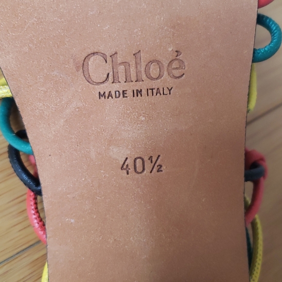 Chloe Runway Black Rainbow Sandals! size 10 - Picture 9 of 11